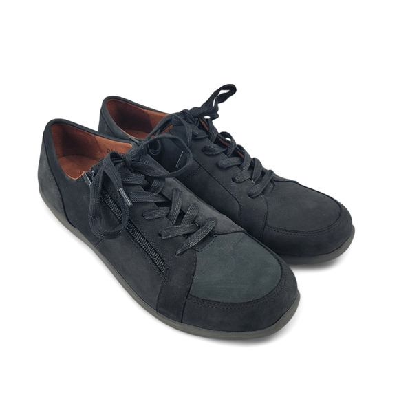 Vionic Abigail Black Nubuck Zip Sneakers Size 10 Weatherproof Comfort Shoes